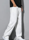 Men's Loose Fit Mid Rise  White Jeans